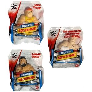 WWE Hulk Hogan Cody Rhodes Roman Reigns Squishie Squishme Toys Lot Of 3 New